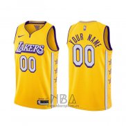 Camiseta Los Angeles Lakers Personalizada Ciudad 2019-20 Amarillo