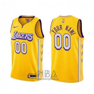 Camiseta Los Angeles Lakers Personalizada Ciudad 2019-20 Amarillo