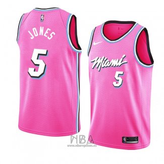 Camiseta Miami Heat Derrick Jones NO 5 Earned 2018-19 Rosa