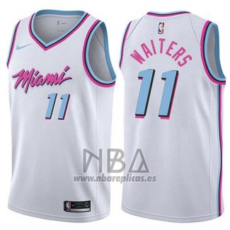 Camiseta Miami Heat Dion Waiters NO 11 Ciudad 2017-18 Blanco