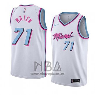 Camiseta Miami Heat Yante Maten NO 71 Ciudad 2018 Blanco