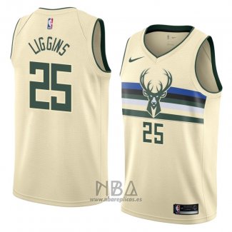 Camiseta Milwaukee Bucks Deandre Liggins NO 25 Ciudad 2018 Crema