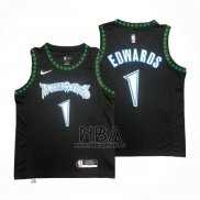 Camiseta Minnesota Timberwolves Anthony Edwards NO 1 Classics Negro