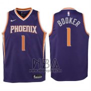 Camiseta Nino Phoenix Suns Devin Booker NO 1 2017-18 Violeta