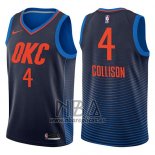 Camiseta Oklahoma City Thunder Nick Collison NO 4 Statement 2017-18 Azul