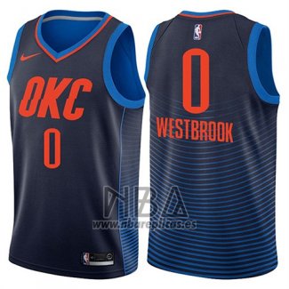 Camiseta Oklahoma City Thunder Russell Westbrook NO 0 Statement 2017-18 Azul