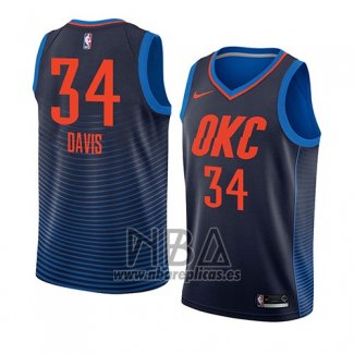 Camiseta Oklahoma City Thunder Tyler Davis NO 34 Statement 2018 Azul