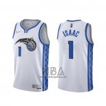 Camiseta Orlando Magic Jonathan Isaac NO 1 Earned 2020-21 Blanco