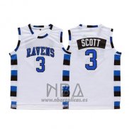 Camiseta Pelicula Tree Hill Nathan Scott NO 3 Blanco