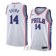 Camiseta Philadelphia 76ers Anthony Brown NO 14 Association 2018 Blanco