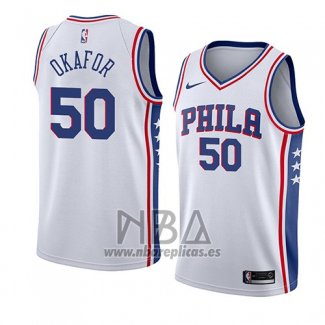 Camiseta Philadelphia 76ers Emeka Okafor NO 50 Association 2018 Blanco