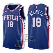 Camiseta Philadelphia 76ers Marco Belinelli NO 18 Icon 2017-18 Azul