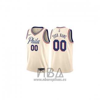 Camiseta Philadelphia 76ers Personalizada Ciudad 2018 Crema