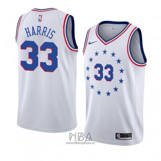 Camiseta Philadelphia 76ers Tobias Harris NO 33 Earned 2018-19 Blanco