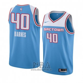 Camiseta Sacramento Kings Harrison Barnes NO 40 Ciudad 2018-19 Azul