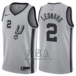 Camiseta San Antonio Spurs Kawhi Leonard NO 2 2017-18 Gris