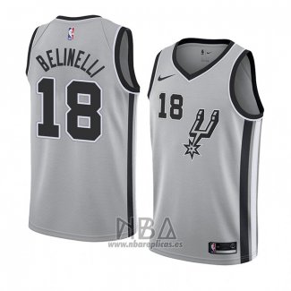 Camiseta San Antonio Spurs Marco Belinelli NO 18 Statement 2018 Gris2