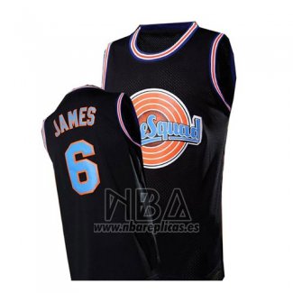 Camiseta Tune Squad Lebron James NO 6 Negro