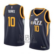 Camiseta Utah Jazz Alec Burks NO 10 Icon 2018 Azul