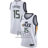 Camiseta Utah Jazz Derrick Favors NO 15 Association 2017-18 Blanco