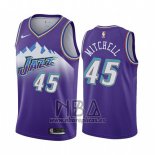 Camiseta Utah Jazz Donovan Mitchell NO 45 Hardwood Classic 2019-20 Violeta