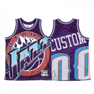 Camiseta Utah Jazz Personalizada NO 0 Mitchell & Ness Big Face Violeta