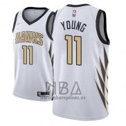 Camiseta Atlanta Hawks Trae Young NO 11 Ciudad 2018-19 Blanco