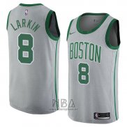 Camiseta Boston Celtics Shane Larkin NO 8 Ciudad 2018 Gris