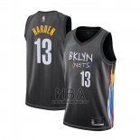 Camiseta Brooklyn Nets James Hardenl NO 13 Ciudad 2020-21 Negro