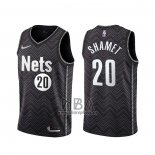 Camiseta Brooklyn Nets Landry Shamet NO 20 Earned 2020-21 Negro