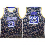 Camiseta Camuflaje Los Angeles Lakers Lebron James NO 23 Verde