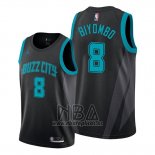 Camiseta Charlotte Hornets Bismack Biyombo NO 8 Ciudad Edition Negro