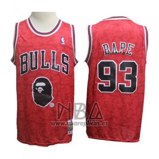 Camiseta Chicago Bulls Bape NO 93 Hardwood Classics Rojo