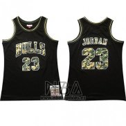 Camiseta Chicago Bulls Michael Jordan NO 23 Camuflaje Negro