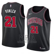 Camiseta Chicago Bulls Noah Vonleh NO 21 Statement 2018 Negro