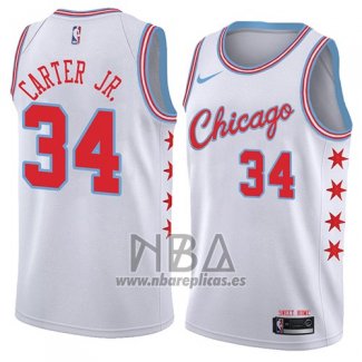 Camiseta Chicago Bulls Wendell Carter Jr. NO 34 Ciudad 2018-19 Negro