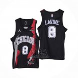 Camiseta Chicago Bulls Zach Lavine NO 8 Fashion Royalty Negro