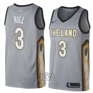 Camiseta Cleveland Cavaliers George Hill NO 3 Ciudad 2018 Gris