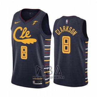 Camiseta Cleveland Cavaliers Jordan Clarkson NO 8 Ciudad Azul