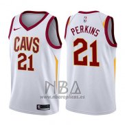 Camiseta Cleveland Cavaliers Kendrick Perkins NO 21 Association 2017-18 Blanco