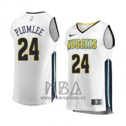 Camiseta Denver Nuggets Mason Plumlee NO 24 Association 2017-18 Blanco