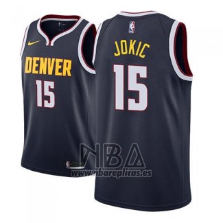 Camiseta Denver Nuggets Nikola Jokic NO 15 Icon 2018-19 Azul