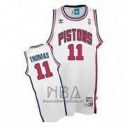 Camiseta Detroit Pistons Isiah Thomas NO 11 Retro Blanco