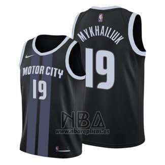 Camiseta Detroit Pistons Svi Mykhailiuk NO 19 Ciudad Negro