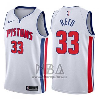 Camiseta Detroit Pistons Willie Reed NO 33 Association 2017-18 Blanco