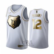 Camiseta Golden Edition Memphis Grizzlies Ja Morant NO 12 Blanco