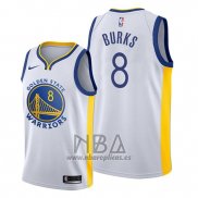 Camiseta Golden State Warriors Alec Burks NO 8 Association Blanco