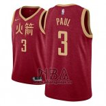 Camiseta Houston Rockets Chris Paul NO 3 Ciudad 2018-19 Rojo