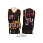 Camiseta Houston Rockets Hakeem Olajuwon NO 34 Negro