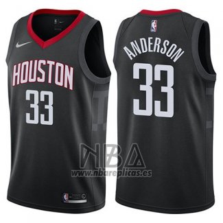 Camiseta Houston Rockets Ryan Anderson NO 33 Statement 2017-18 Negro